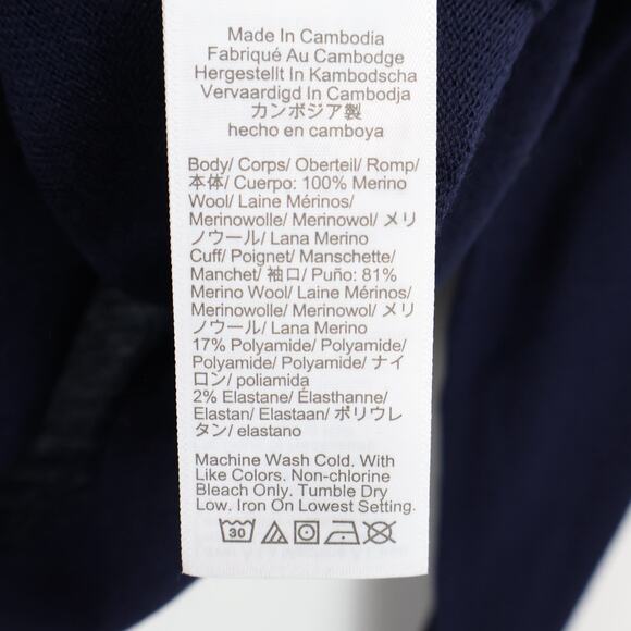 J.Crew Carolyn Fitted Crewneck Sweater Merino Wool Navy Size Large NWT - Picture 8 of 8